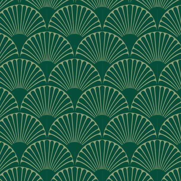 Art Deco Bows - Green Mixed - Full coverage sticker 15x15 cm