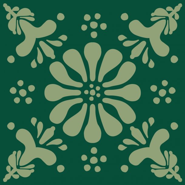 Flower - Green Mixed - Full coverage sticker 15x15 cm