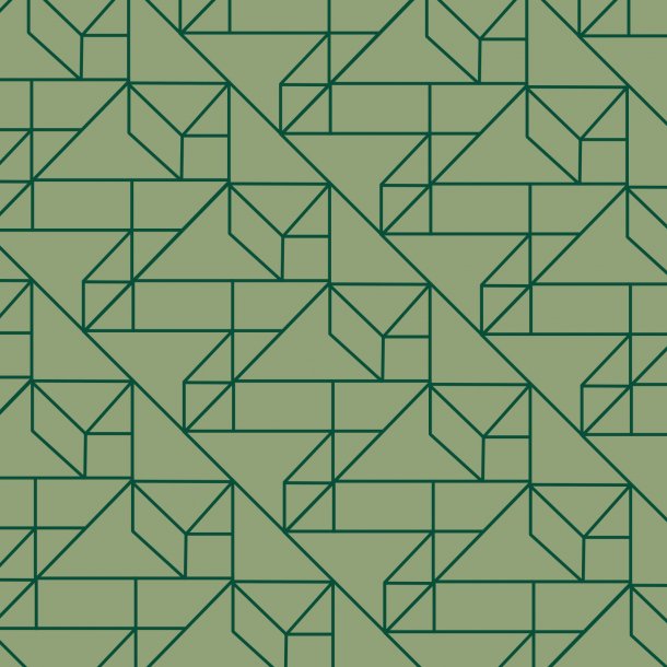 Mørkegrønt grafisk mønster - Flisesticker 15x15 cm - Heldækkende folie