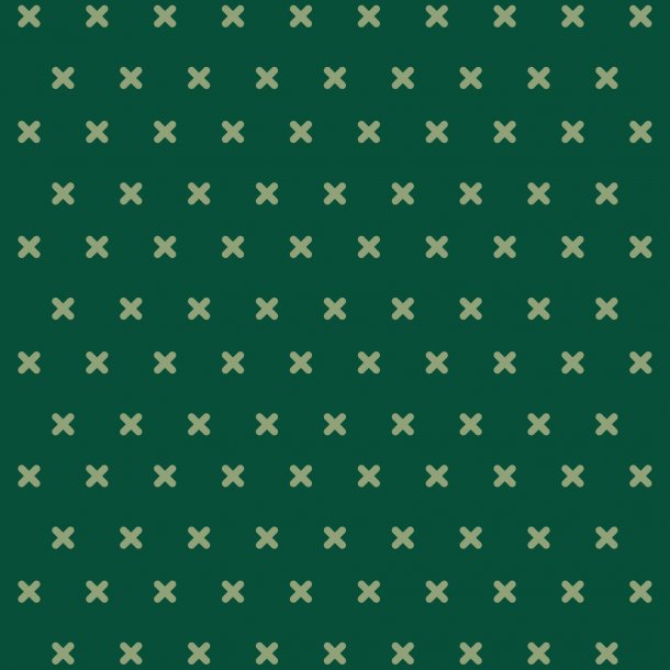 Mørkegrønne korssting - Flisesticker 15x15 cm - Heldækkende folie