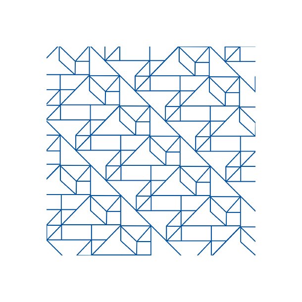 Blå grafisk mønster - Flisesticker 15x15 cm - Heldækkende folie