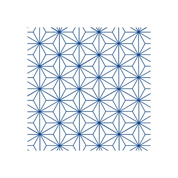 Blå stjerne mønster - Flisesticker 15x15 cm - Gennemsigtig folie