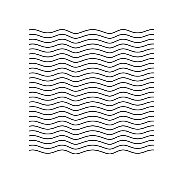 Waves - Black - Full coverage sticker 15x15 cm